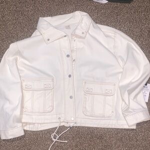 Terra & Sky Cream Utility Jean Jacket